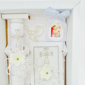 Juego de 4 velas de primera comunión para niño/niña, velas de comunión de niña/niño, velas de primera comunión en español/inglés.