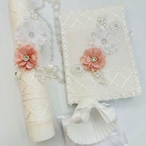 5pcs Baptism Candle Set  set De Velas Para  Niña o niño ENGLISH/SPANISH candle set Bautizo christening candle