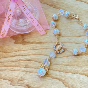 12 Virgin Guadalupe Rosary Bracelets: Personalized Baptism Favors Bild 5