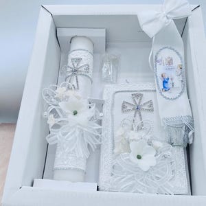 4pcs first communion candle sets BOY/Girls, English & Spanish white set