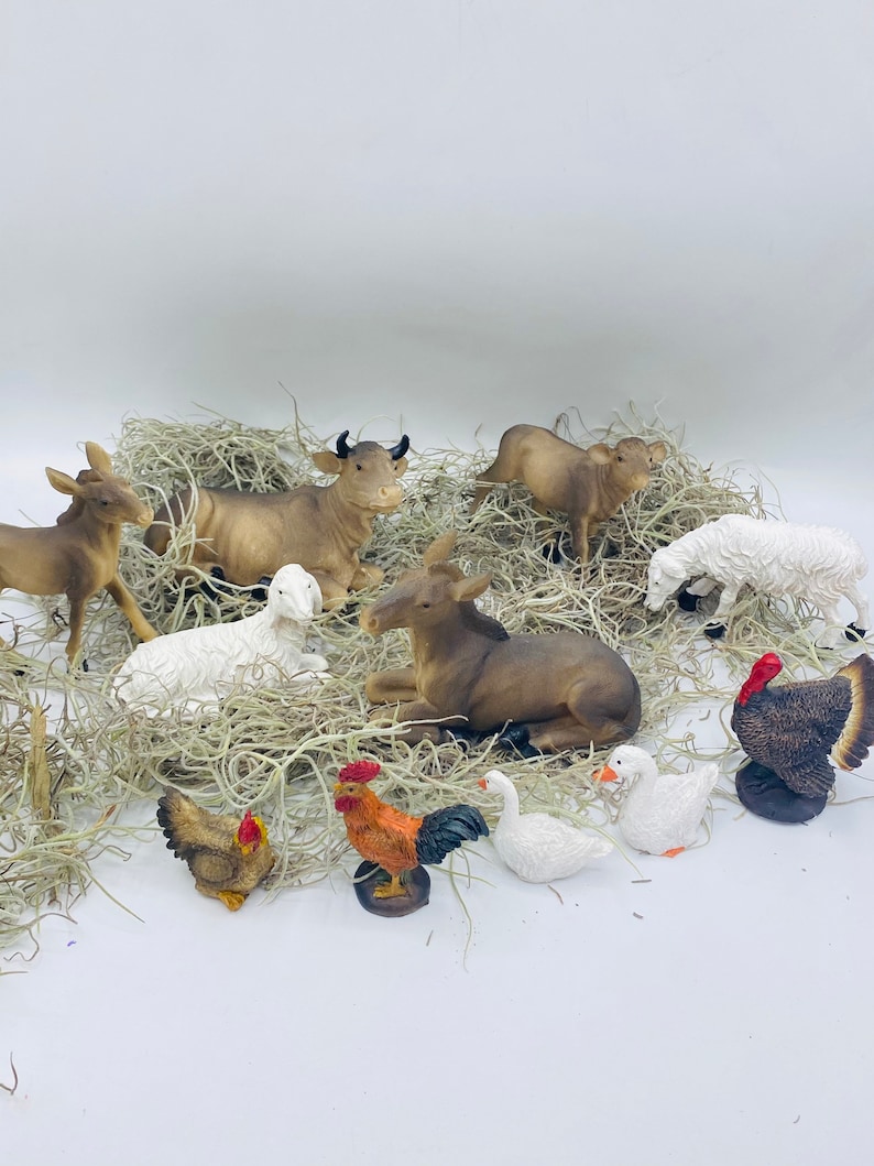 Animal Figurines Nativity Scene Set/11 Animales Para Pesebre Etsy
