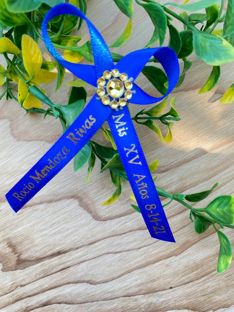 Royal Blue Ribbon In Graduation Personalized Royal Blue Ribbons: Quinceanera Party Favors (12pcs) - Etsy