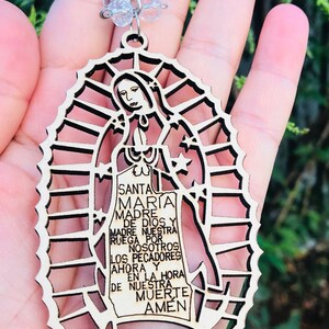 Guadalupe Wood Keychain Favors: Baptism, Communion, Quinceañera (24pcs)