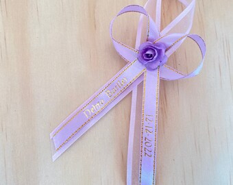 Personalized Ribbon Favors: Funeral, Wedding, Baptism - with Pin
