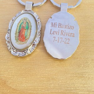 Personalized Baptism Favors: Holy Spirit Dove Keychain, Christening Recuerdos (Set of 12)
