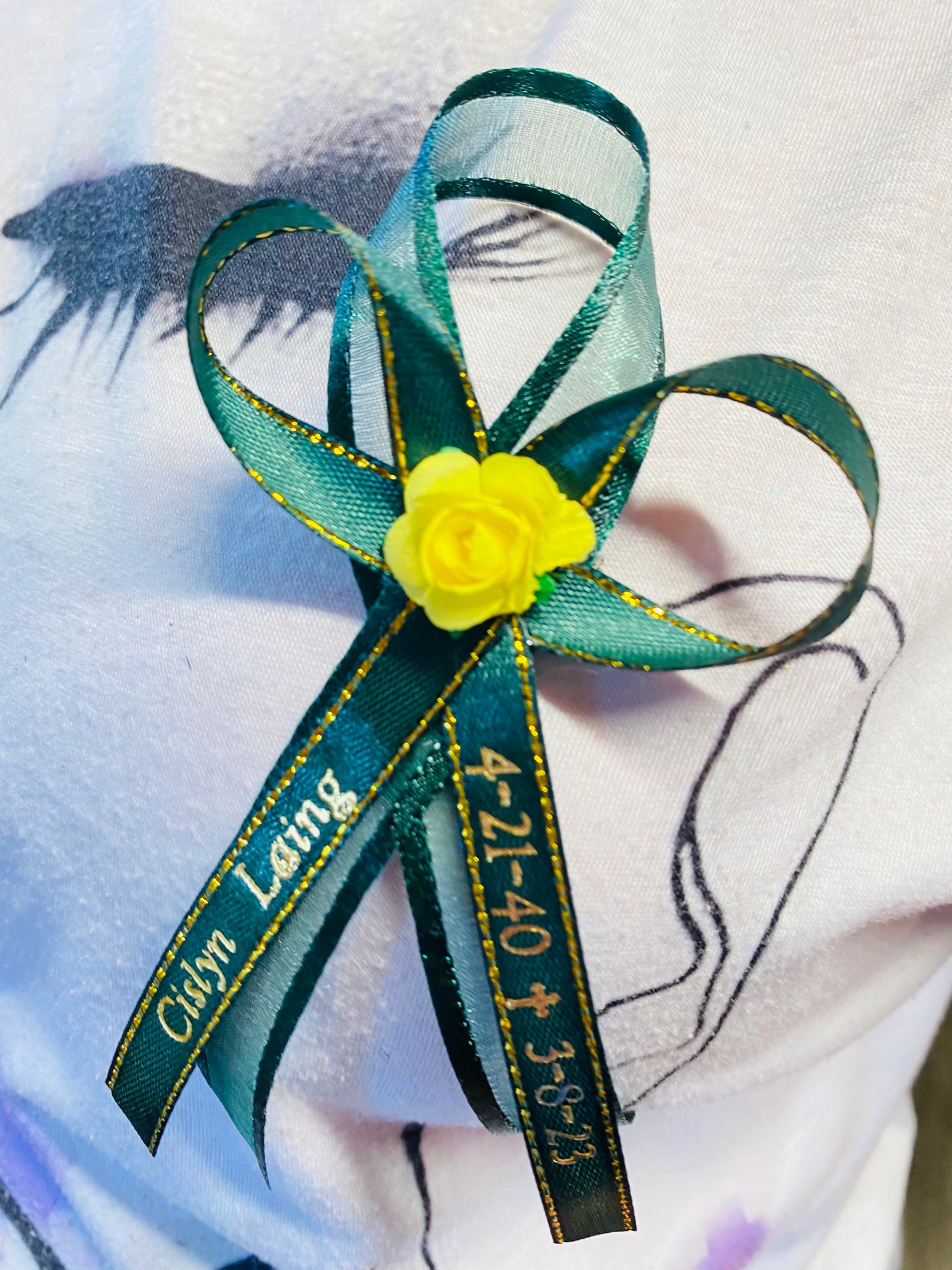 Custom Funeral Ribbons Personalized Funeral Ribbons With Pin: Emerald Green Memorial Favors - Etsy