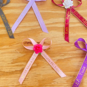 Personalized Ribbon Favors: Baptism, Wedding, Quinceanera