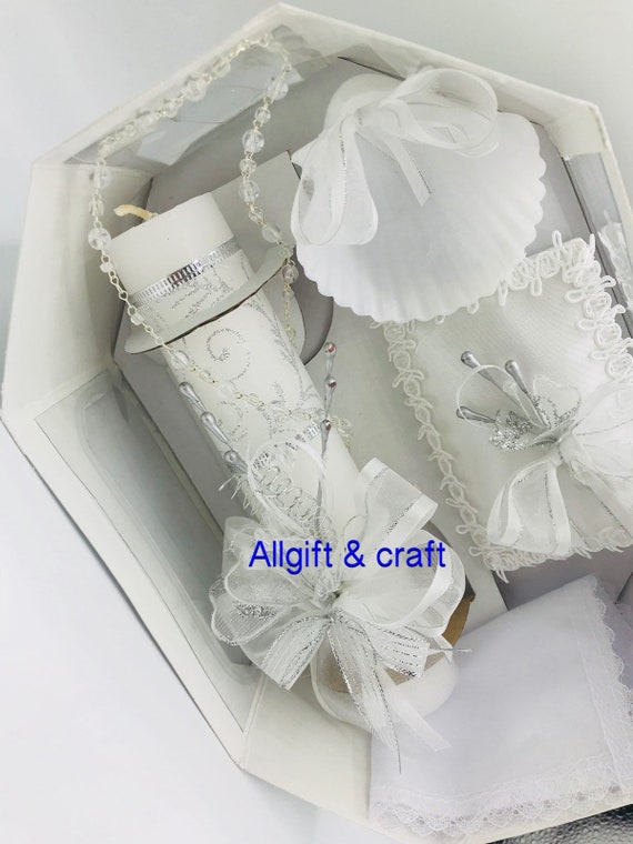 baptism candle set for baby boy