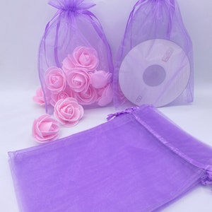 24pcs 6x9”Sheer Organza bags Favor Gift Jewelry Pouches Wedding Party Drawstring bags LAVANDER bags