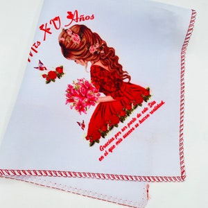 12pcs Quinceanera party Favors napkins Recuerdos Para Quinceanera servilletas RED