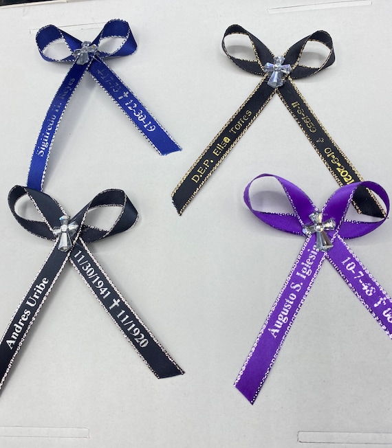Tigeen 50 Pcs Classic Funeral Ribbons Respect Meditation Memorial Ribbon Forever in