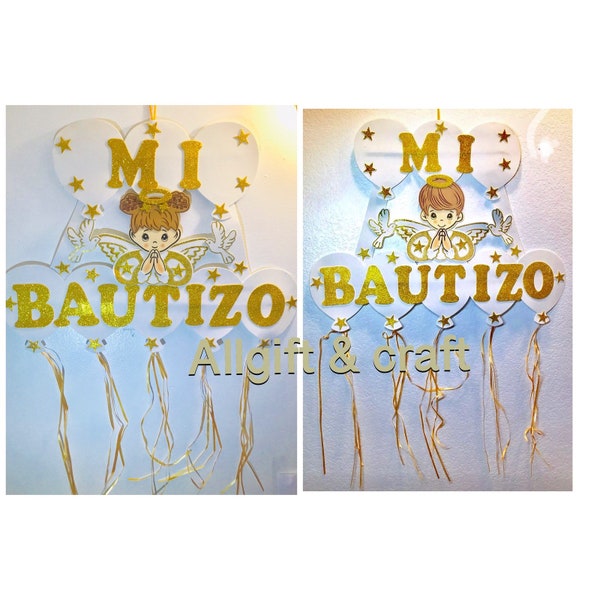 baptism decorations white gold banner baptism wall decorations decoracion para Bautizo Recuerdos de nino mi Bautizo