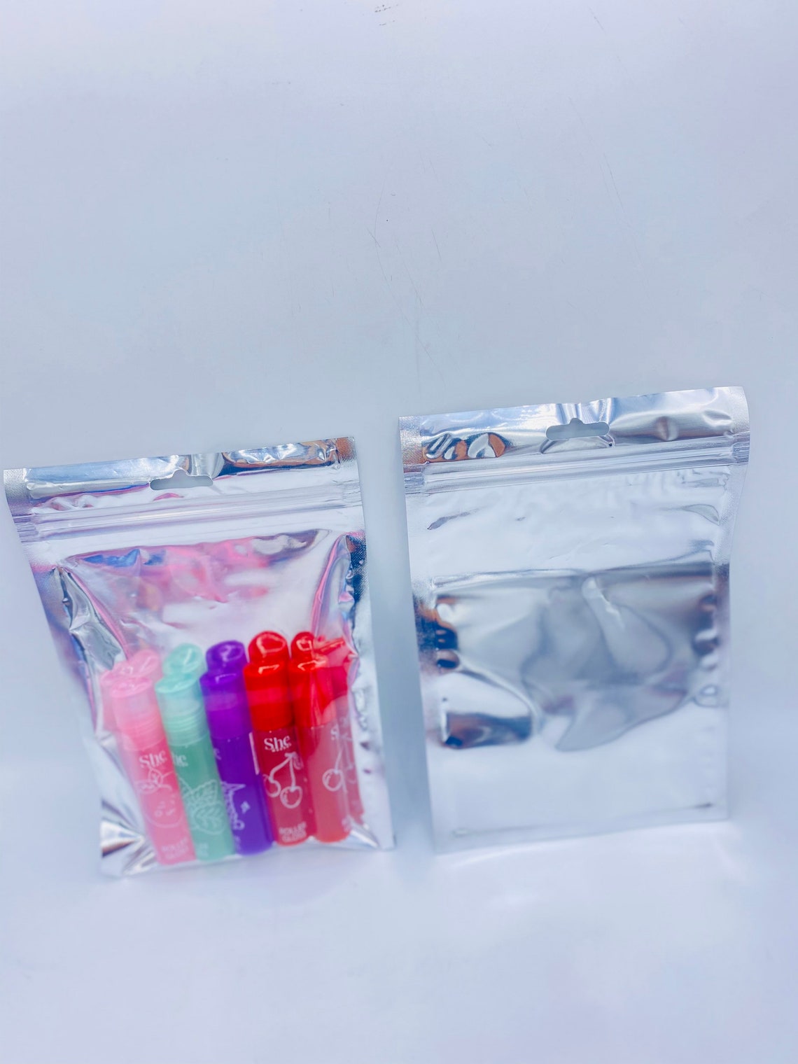 20pcs lip gloss bags lips gloss Reusable bags 14x21cm silver Etsy