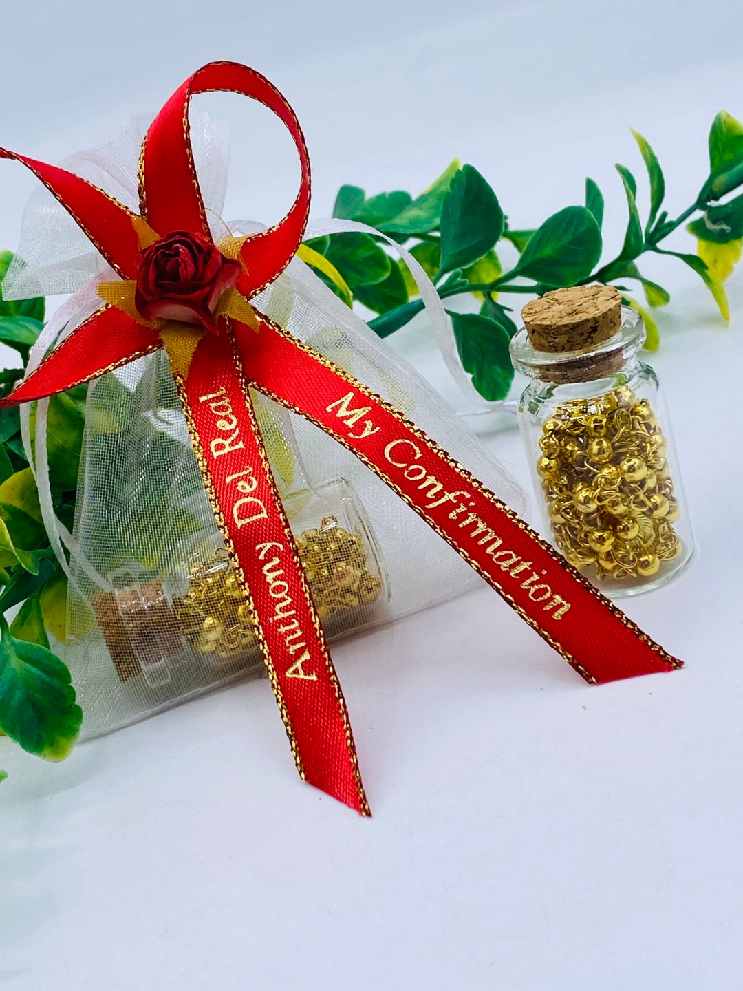 12pcs My Confirmation Favors, Glass Bottle Rosaries Recuerdos Para ...