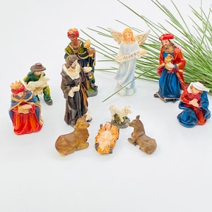 11pcs Nativity Scene set Figurines Set mini Nacimiento del niño Jesus nativity set Christmas decorations small nativity scene