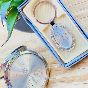 24pcs Quinceanera favors /Sweet 16 Party Favors 12pcs Mirrors 12pcs Keychain Recuerdos para quinceañera sweet 16