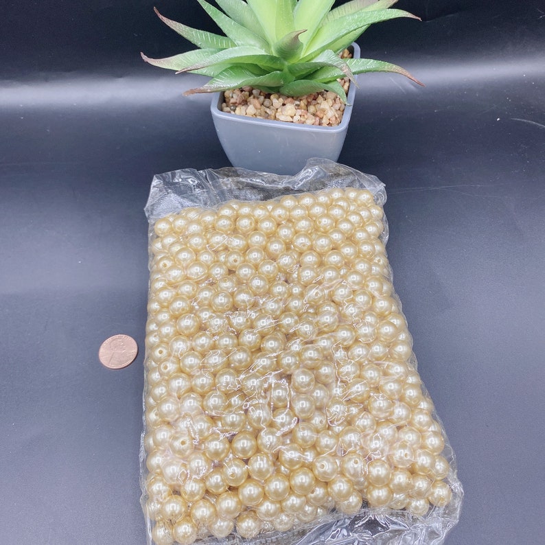 1lb Elegant Gold Pearls Loose Beads Vase Filler Wedding Etsy