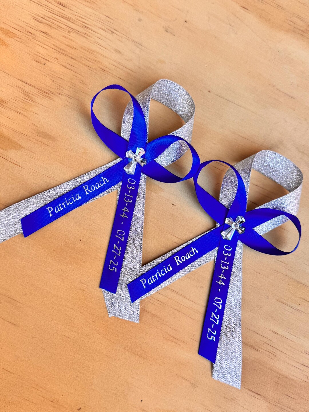 Personalized Funeral Ribbons With Pins: Custom Memorial Favor - Etsy