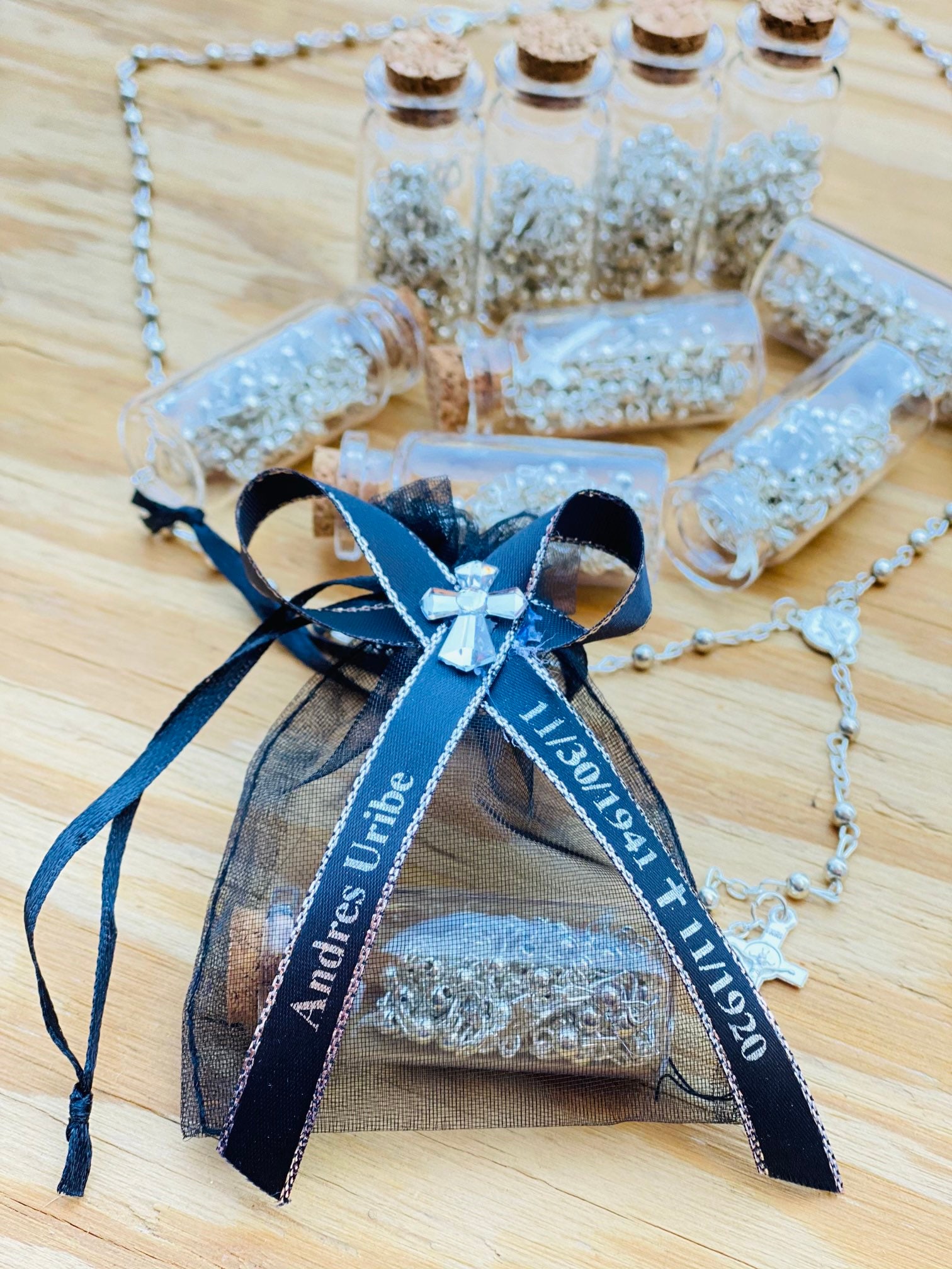 12pcs Funeral Favor/r.i.p Personalized Ribbons Glass Bottle & Etsy