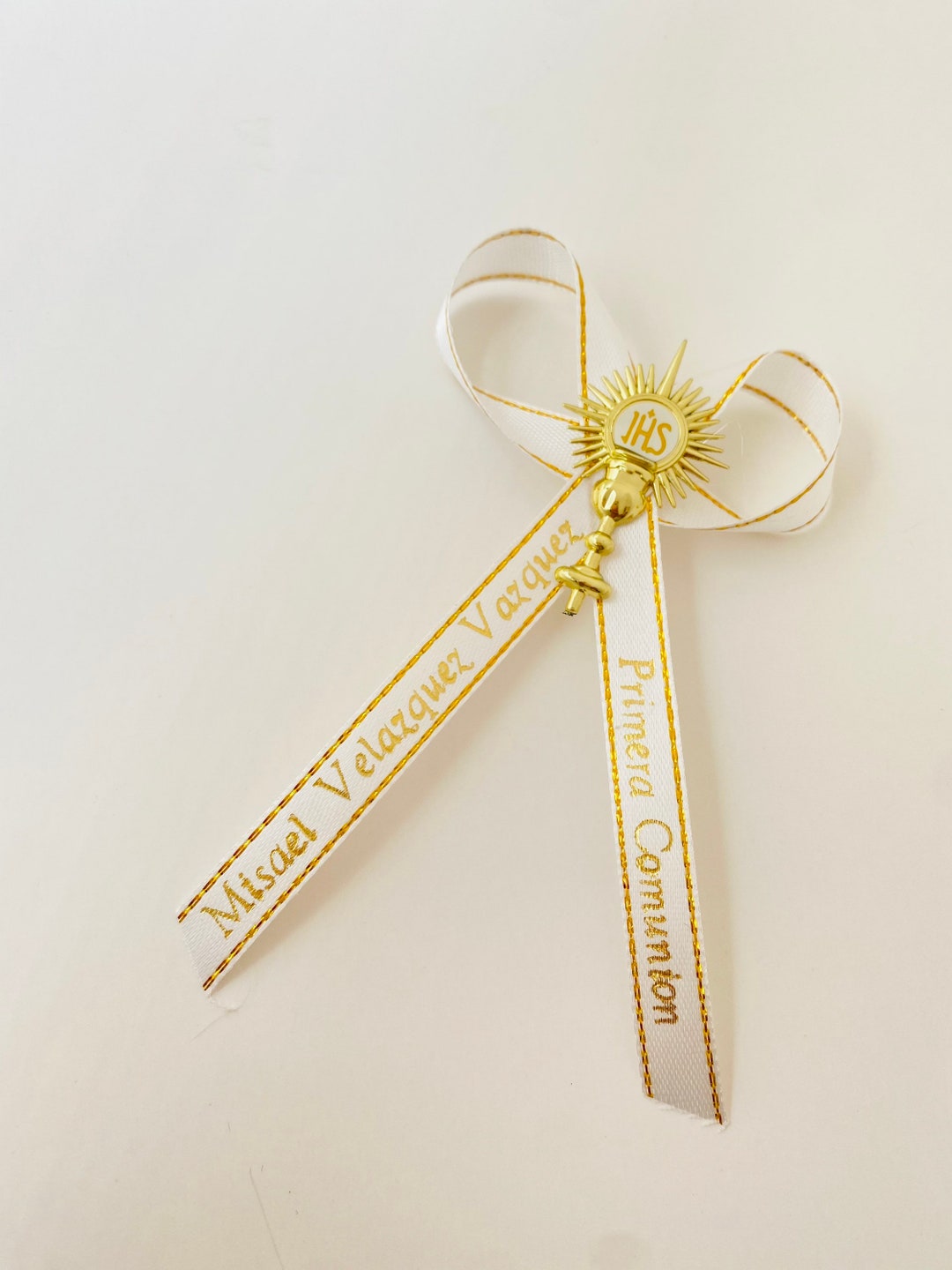 Personalized First Communion Ribbons With Foam Flowers - Etsy