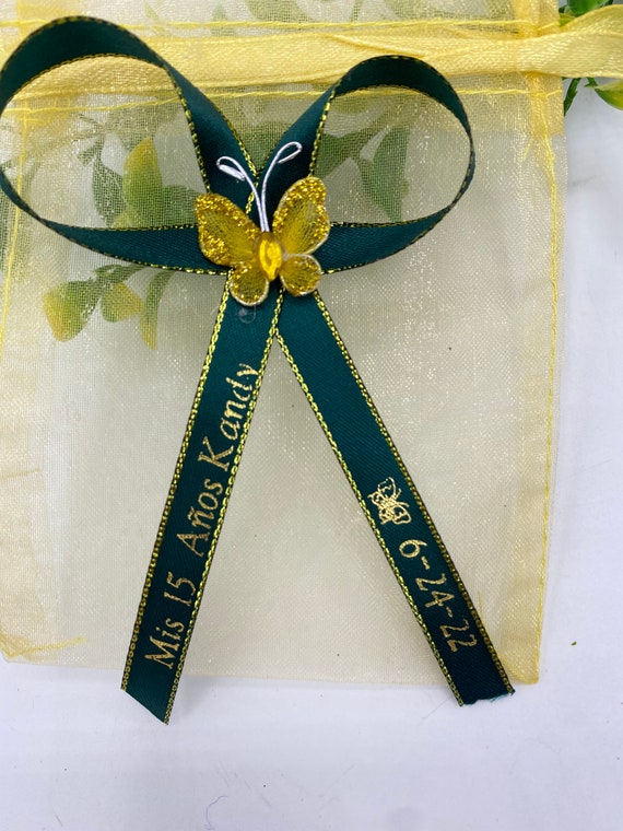 12-Quinceanera Favors Personalized Ribbons/Recuerdos Para Quinceañera  Mirrors