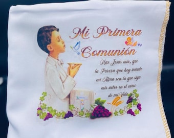 First Holy Communion favors 12pcs Napkins Recuerdos Para primera  BOY comunión edición limitada SPANISH