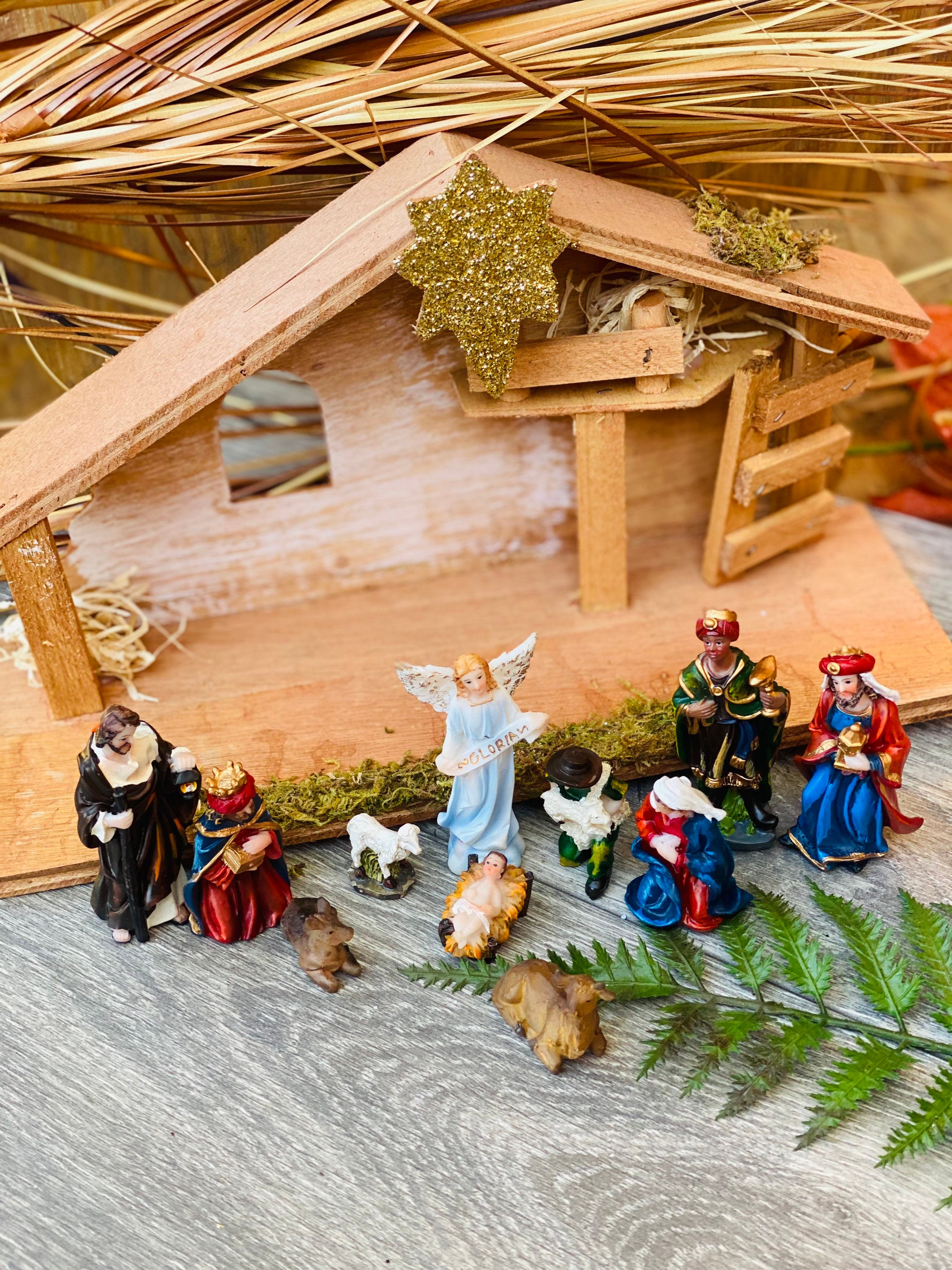 Christmas Manger Set Religious Nativity Gifts Resin Crafts 最安値挑戦
