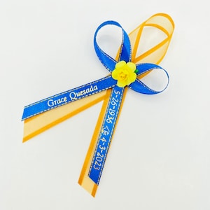 200-100-75-24-36 48pcs Funeral Favor/ Funeral gift /personalized ribbons with safety pin Custom Ribbons   Listones grabados DOUBLE RIBBONS