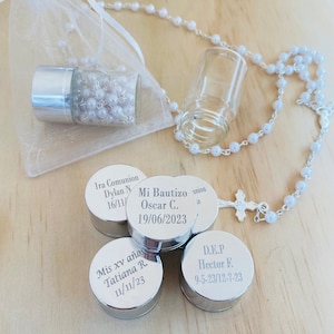 12pcs personalized Favors/Recuerdos Para Funeral/funeral favors/Celebration of Life/Memory Gift// personalized Metal rosaries FREE BAGS