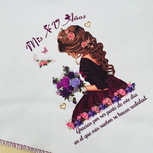 12pcs Quinceanera party Favors napkins Recuerdos Para Quinceanera servilletas Burgundy