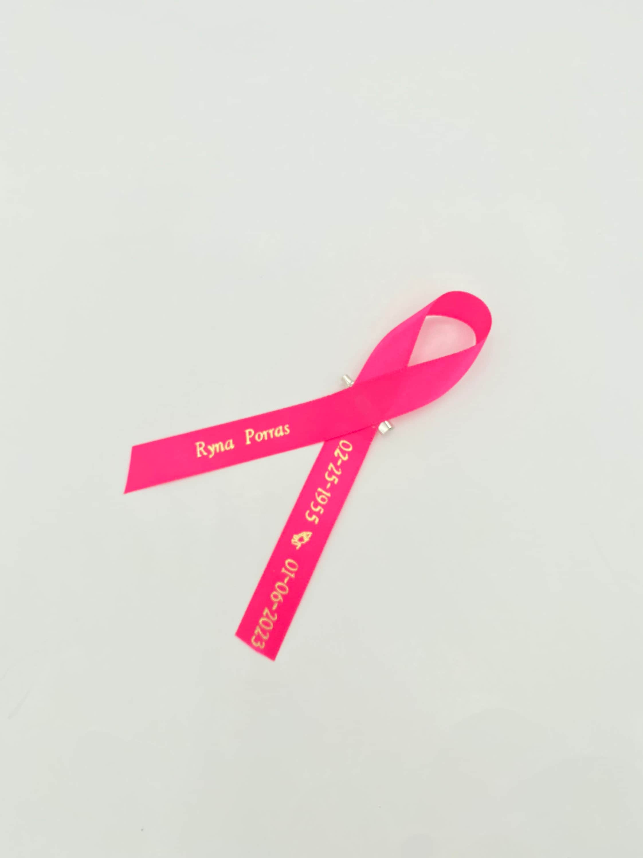 Personalized Cancer Awareness Ribbon With Pin - Custom Memorial