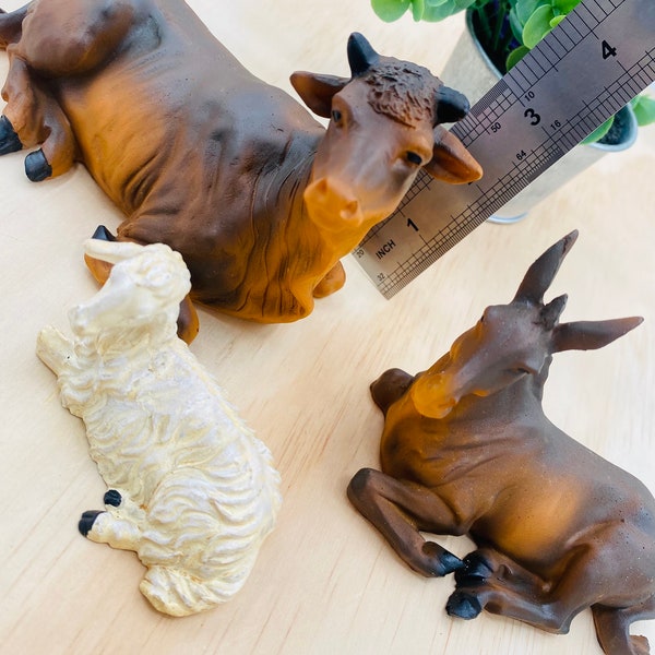 Stable animals Figurines Nativity Scene Set of 3pcs Animales para Pesebre Nacimiento Navideño