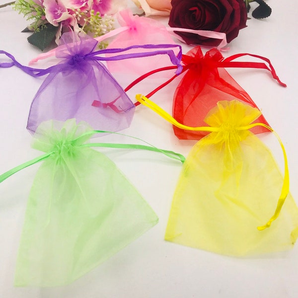 36pcs 4x5"Organza bags Quinceanera/Sweet sixteen favors/wedding favors deaw string bolsas de Organza