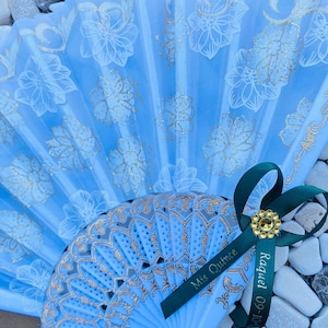 Quinceañera Hand Fans: Personalized Ribbon Favors, Set of 12 - Etsy