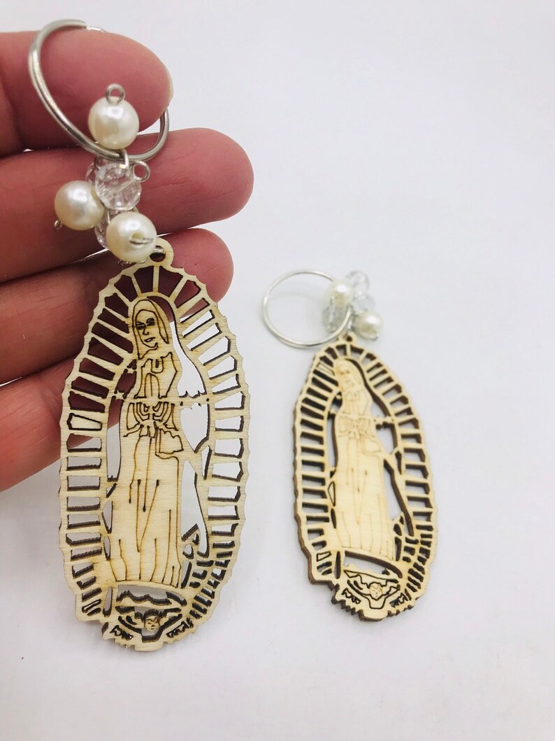 Baptism Favors Bag Fillers Boy Girl Keychains Virgen Guadalupe Recuerdo Bautizo