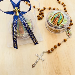 12pcs Funeral Favor/memorial favor Rosaries gift/celebration of life/R.I.P  memorial condolence. personalized ribbons  in loving