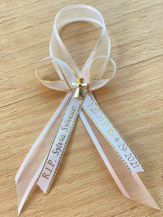 100,75,50,48,36pcs Funeral Favor/ Baby Shower Favor Gift/  Quinceanera/personalized Ribbons With Safety Pin Listones Grabados DOUBLE  RIBBONS -  Hong Kong