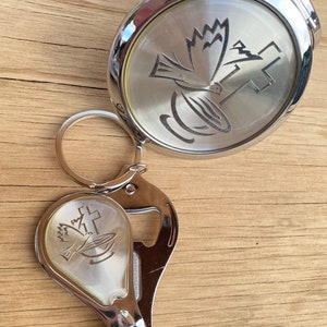 Baptism Favors: Holy Dove Keychain & Mirror Set