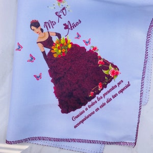 12pcs Quinceanera party Favors napkins Recuerdos Para Quinceanera servilletas Burgundy 15 Años
