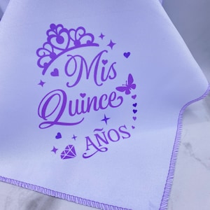 12pcs Quinceanera party Favors napkins Recuerdos Para Quinceanera servilletas Lavander 15 Años Recuerdos