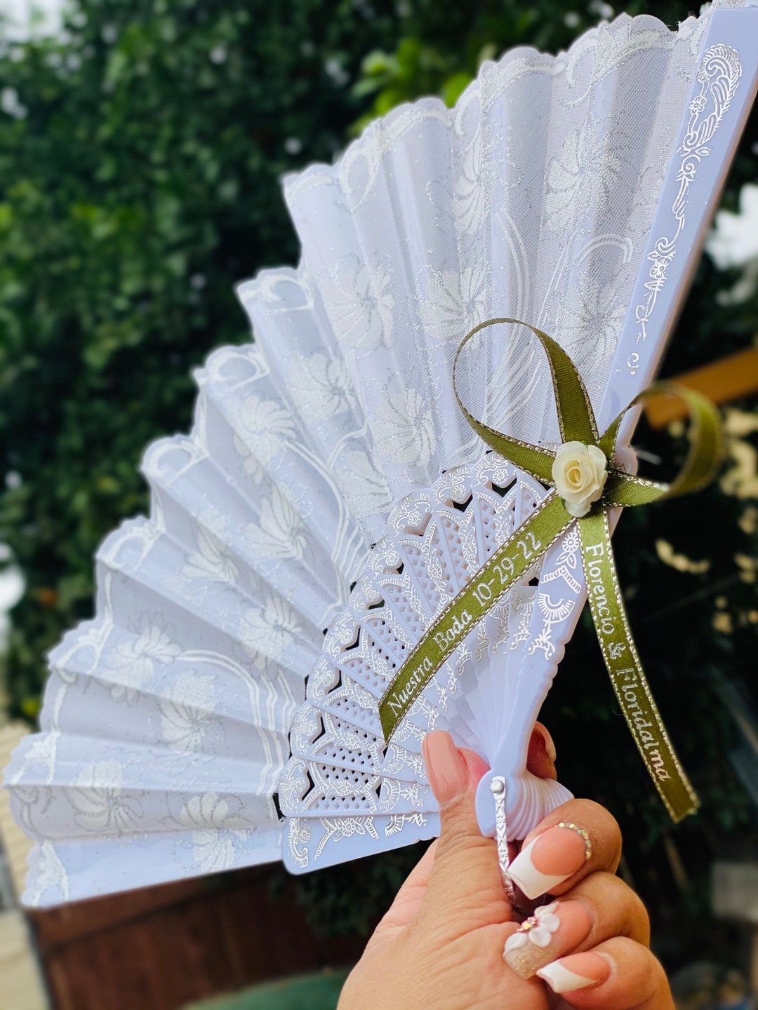120 abanicos personalizados para recuerdos de boda a granel, abanicos de  mano personalizados para invitados, novias/damas de honor, abanicos  plegables