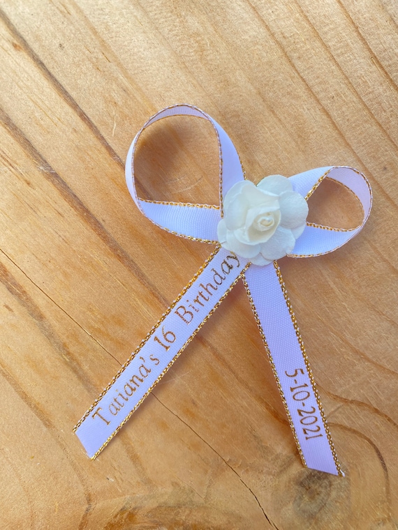 24-36-12-48 pcs personalized ribbons/Baptism l/birthday/wedding,baby shower,Quinceanera Listones grabados personalizados custom ribbons