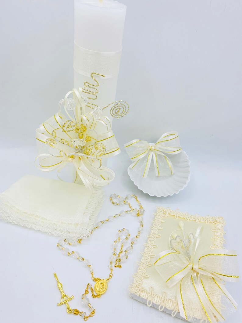 5pcs Baptism Candle Set/ Vela Para Bautizo Niño O Nina Ivory Etsy