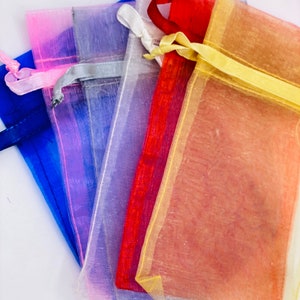 24pcs 4x6” organza bags sheer bags drawstring organza bags fast shipping lips gloss bags