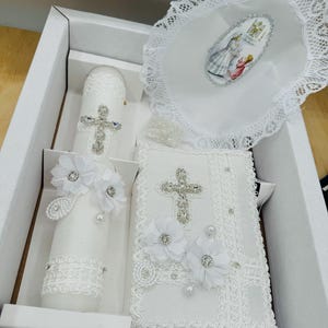 4pcs first communion candle sets BOY/Girlsb Sets de velas para primera comunión first communion candle set  English/Spanish