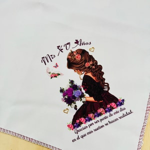 Quinceanera party Favors 12 pieces napkins Recuerdos Para Quinceanera servilletas Burgundy
