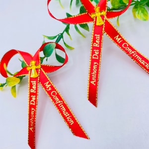 Personalized Confirmation Ribbons: Recuerdos Favors, Baptism, Wedding
