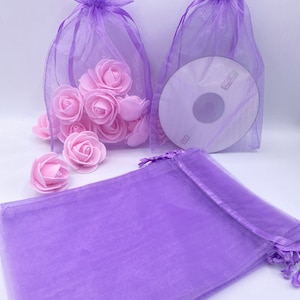 LARGE BAGS 100-48-12pcs 6x9” Sheer Organza bags Favor Gift Jewelry Pouches Wedding Party Drawstring bags candy bags filler