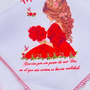 12pcs Quinceanera party Favors napkins Recuerdos Para Quinceanera servilletas RED 15 Años