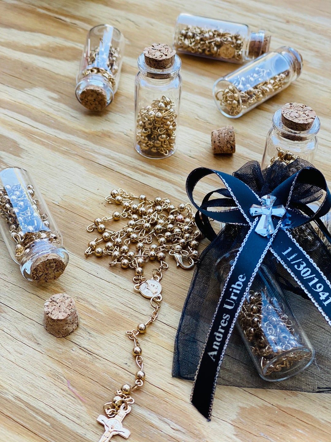 12pcs Funeral Favor/memorial Favors Personalized Ribbons Glass Bottle